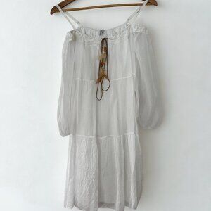 NWT White Silk Dress Made in Italy - Brand Unknown